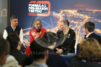 World © Octane Photographic Ltd. Formula 1 – F1 Pre-season Test 1 - Day 3 Press Conference. Michael Masi – FIA Race Director and Safety Delegate, Laurent Mekies – Sporting Director of Scuderia Ferrari and Alan Permane - Sporting Director Renault Sport F1 Team. Circuit de Barcelona-Catalunya, Spain. Friday 21st February 2020.