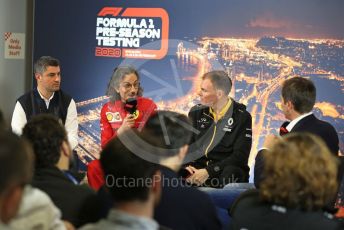 World © Octane Photographic Ltd. Formula 1 – F1 Pre-season Test 1 - Day 3 Press Conference. Michael Masi – FIA Race Director and Safety Delegate, Laurent Mekies – Sporting Director of Scuderia Ferrari and Alan Permane - Sporting Director Renault Sport F1 Team. Circuit de Barcelona-Catalunya, Spain. Friday 21st February 2020.