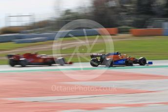 World © Octane Photographic Ltd. Formula 1 – F1 Pre-season Test 2 - Day 1. McLaren MCL35 – Lando Norris and Scuderia Ferrari SF1000 – Charles Leclerc. Circuit de Barcelona-Catalunya, Spain. Wednesday 26th February 2020.