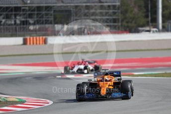 World © Octane Photographic Ltd. Formula 1 – F1 Pre-season Test 2 - Day 1. McLaren MCL35 – Carlos Sainz and Alfa Romeo Racing Orlen C39 Reserve Driver – Robert Kubica. Circuit de Barcelona-Catalunya, Spain. Wednesday 26th February 2020.