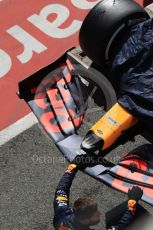 World © Octane Photographic Ltd. Formula 1 – F1 Pre-season Test 2 - Day 2. Aston Martin Red Bull Racing RB16 – Max Verstappen's car is returned to the pitlane after spinning off into the gravel. Circuit de Barcelona-Catalunya, Spain. Thursday 27th February 2020.