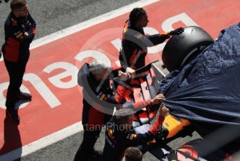 World © Octane Photographic Ltd. Formula 1 – F1 Pre-season Test 2 - Day 2. Aston Martin Red Bull Racing RB16 – Max Verstappen's car is returned to the pitlane after spinning off into the gravel. Circuit de Barcelona-Catalunya, Spain. Thursday 27th February 2020.