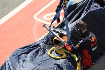 World © Octane Photographic Ltd. Formula 1 – F1 Pre-season Test 2 - Day 2. Aston Martin Red Bull Racing RB16 – Max Verstappen's car is returned to the pitlane after spinning off into the gravel. Circuit de Barcelona-Catalunya, Spain. Thursday 27th February 2020.