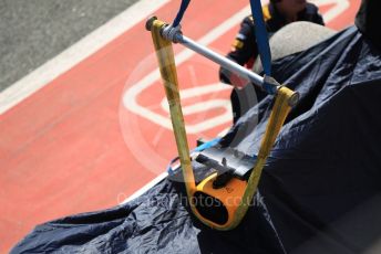 World © Octane Photographic Ltd. Formula 1 – F1 Pre-season Test 2 - Day 2. Aston Martin Red Bull Racing RB16 – Max Verstappen's car is returned to the pitlane after spinning off into the gravel. Circuit de Barcelona-Catalunya, Spain. Thursday 27th February 2020.