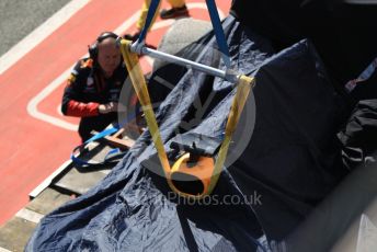 World © Octane Photographic Ltd. Formula 1 – F1 Pre-season Test 2 - Day 2. Aston Martin Red Bull Racing RB16 – Max Verstappen's car is returned to the pitlane after spinning off into the gravel. Circuit de Barcelona-Catalunya, Spain. Thursday 27th February 2020.