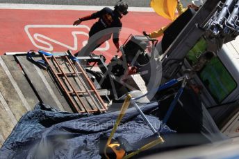 World © Octane Photographic Ltd. Formula 1 – F1 Pre-season Test 2 - Day 2. Aston Martin Red Bull Racing RB16 – Max Verstappen's car is returned to the pitlane after spinning off into the gravel. Circuit de Barcelona-Catalunya, Spain. Thursday 27th February 2020.