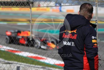 World © Octane Photographic Ltd. Formula 1 – F1 Pre-season Test 2 - Day 2. Jos Verstappen watching son Max. Circuit de Barcelona-Catalunya, Spain. Thursday 27th February 2020.