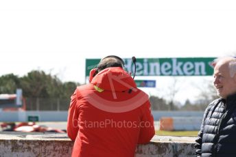 World © Octane Photographic Ltd. Formula 1 – F1 Pre-season Test 2 - Day 2. Norbert Vettel and Marc Gene watching Sebastian Vettel. Circuit de Barcelona-Catalunya, Spain. Thursday 27th February 2020.
