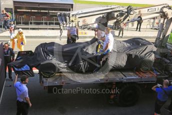 World © Octane Photographic Ltd. Formula 1 – F1 Pre-season Test 2 - Day 2. Mercedes AMG Petronas F1 W11 EQ Performance - Lewis Hamilton's car is returned to the pits after stopping on track. Circuit de Barcelona-Catalunya, Spain. Thursday 27th February 2020.