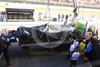 World © Octane Photographic Ltd. Formula 1 – F1 Pre-season Test 2 - Day 2. Mercedes AMG Petronas F1 W11 EQ Performance - Lewis Hamilton's car is returned to the pits after stopping on track. Circuit de Barcelona-Catalunya, Spain. Thursday 27th February 2020.