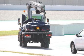 World © Octane Photographic Ltd. Formula 1 – F1 Pre-season Test 2 - Day 2. Aston Martin Red Bull Racing RB16 – Max Verstappen's car is returned to the pitlane after spinning off into the gravel. Circuit de Barcelona-Catalunya, Spain. Thursday 27th February 2020.