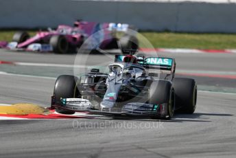 World © Octane Photographic Ltd. Formula 1 – F1 Pre-season Test 2 - Day 2. Mercedes AMG Petronas F1 W11 EQ Performance - Valtteri Bottas and BWT Racing Point F1 Team RP20 – Lance Stroll. Circuit de Barcelona-Catalunya, Spain. Thursday 27th February 2020.