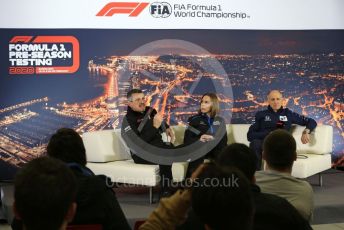 World © Octane Photographic Ltd. Formula 1 – F1 Pre-season Test 2 - Day 2 - Press Conference. Guenther Steiner - Team Principal of Haas F1 Team, Claire Williams - Deputy Team Principal of ROKiT Williams Racing and Franz Tost – Team Principal of Scuderia AlphaTauri Honda. Circuit de Barcelona-Catalunya, Spain. Thursday 27th February 2020.