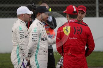 World © Octane Photographic Ltd. Formula 1 – F1 Pre-season Test 1 - Day 1. Scuderia Ferrari SF1000 – Charles Leclerc and Sebastian Vettel with Mercedes AMG Petronas F1 W11 EQ Performance - Lewis Hamilton and Valtteri Bottas. Circuit de Barcelona-Catalunya, Spain. Wednesday 19th February 2020.