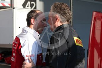 World © Octane Photographic Ltd. Formula 1 – F1 Pre-season Test 1 - Day 1. Alfa Romeo Racing Orlen C39 Reserve Driver – Robert Kubica and Mario Isola – Pirelli Head of Car Racing. Circuit de Barcelona-Catalunya, Spain. Wednesday 19th February 2020.