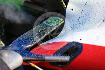 World © Octane Photographic Ltd. Formula 1 – F1 Pre-season Test 1 - Day 1. Areo paint splashed on ROKiT Williams Racing FW43 – Nicholas Latifi. Circuit de Barcelona-Catalunya, Spain. Wednesday 19th February 2020.
