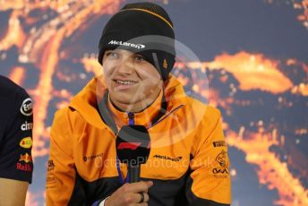 World © Octane Photographic Ltd. Formula 1 – F1 Pre-season Test 1 - Day 1. FIA Press Conference. McLaren – Lando Norris. Circuit de Barcelona-Catalunya, Spain. Wednesday 19th February 2020.
