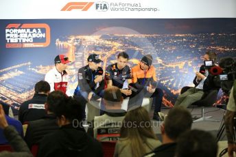 World © Octane Photographic Ltd. Formula 1 – F1 Pre-season Test 1 - Day 1. FIA Press Conference. Aston Martin Red Bull Racing – Alexander Albon, Alfa Romeo Racing Orlen – Kimi Raikkonen, ROKiT Williams Racing – George Russell and McLaren – Lando Norris. Circuit de Barcelona-Catalunya, Spain. Wednesday 19th February 2020.