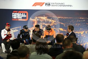 World © Octane Photographic Ltd. Formula 1 – F1 Pre-season Test 1 - Day 1. FIA Press Conference. Aston Martin Red Bull Racing – Alexander Albon, Alfa Romeo Racing Orlen – Kimi Raikkonen, ROKiT Williams Racing – George Russell and McLaren – Lando Norris. Circuit de Barcelona-Catalunya, Spain. Wednesday 19th February 2020.