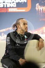 World © Octane Photographic Ltd. Formula 1 – F1 Pre-season Test 1 - Day 2 - Press Conference. Mercedes AMG Petronas F1 W11 EQ Performance - Lewis Hamilton. Circuit de Barcelona-Catalunya, Spain. Thursday 20th February 2020.