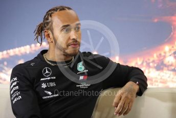 World © Octane Photographic Ltd. Formula 1 – F1 Pre-season Test 1 - Day 2 - Press Conference. Mercedes AMG Petronas F1 W11 EQ Performance - Lewis Hamilton. Circuit de Barcelona-Catalunya, Spain. Thursday 20th February 2020.