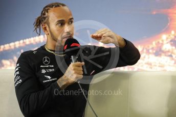 World © Octane Photographic Ltd. Formula 1 – F1 Pre-season Test 1 - Day 2 - Press Conference. Mercedes AMG Petronas F1 W11 EQ Performance - Lewis Hamilton. Circuit de Barcelona-Catalunya, Spain. Thursday 20th February 2020.