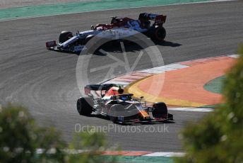 World © Octane Photographic Ltd. Formula 1 – F1 Portuguese GP, Practice 2. Aston Martin Red Bull Racing RB16 – Alexander Albon and Alfa Romeo Racing Orlen C39 – Kimi Raikkonen. Autodromo do Algarve, Portimao, Portugal. Friday 23rd October 2020.