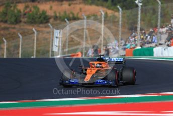 World © Octane Photographic Ltd. Formula 1 – F1 Portuguese GP, Practice 3. McLaren MCL35 – Carlos Sainz. Autodromo do Algarve, Portimao, Portugal. Saturday 24th October 2020.