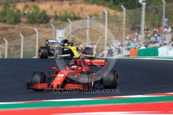 World © Octane Photographic Ltd. Formula 1 – F1 Portuguese GP, Practice 3. Scuderia Ferrari SF1000 – Charles Leclerc and Renault Sport F1 Team RS20 – Esteban Ocon. Autodromo do Algarve, Portimao, Portugal. Saturday 24th October 2020.