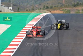 World © Octane Photographic Ltd. Formula 1 – F1 Portuguese GP, Qualifying. Scuderia Ferrari SF1000 – Charles Leclerc and Renault Sport F1 Team RS20 – Daniel Ricciardo. Autodromo do Algarve, Portimao, Portugal. Saturday 24th October 2020.