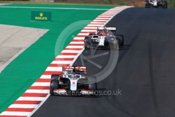 World © Octane Photographic Ltd. Formula 1 – F1 Portuguese GP, Qualifying. Haas F1 Team VF20 – Romain Grosjean and Alfa Romeo Racing Orlen C39 – Kimi Raikkonen. Autodromo do Algarve, Portimao, Portugal. Saturday 24th October 2020.