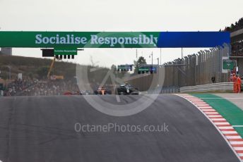 World © Octane Photographic Ltd. Formula 1 – F1 Portuguese GP, Race. Mercedes AMG Petronas F1 W11 EQ Performance - Valtteri Bottas and McLaren MCL35 – Carlos Sainz. Autodromo do Algarve, Portimao, Portugal. Sunday 25th October 2020.
