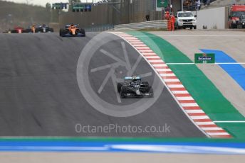 World © Octane Photographic Ltd. Formula 1 – F1 Portuguese GP, Race. Mercedes AMG Petronas F1 W11 EQ Performance - Valtteri Bottas and McLaren MCL35 – Carlos Sainz. Autodromo do Algarve, Portimao, Portugal. Sunday 25th October 2020.