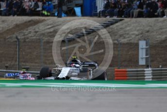 World © Octane Photographic Ltd. Formula 1 – F1 Portuguese GP, Race. Scuderia AlphaTauri Honda AT01 – Pierre Gasly and BWT Racing Point F1 Team RP20 – Lance Stroll. Autodromo do Algarve, Portimao, Portugal. Sunday 25th October 2020.