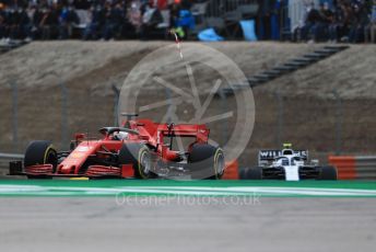 World © Octane Photographic Ltd. Formula 1 – F1 Portuguese GP, Race. Scuderia Ferrari SF1000 – Sebastian Vettel and Williams Racing FW43 – Nicholas Latifi. Autodromo do Algarve, Portimao, Portugal. Sunday 25th October 2020.