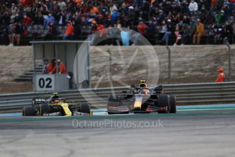 World © Octane Photographic Ltd. Formula 1 – F1 Portuguese GP, Race. Aston Martin Red Bull Racing RB16 – Alexander Albon and Renault Sport F1 Team RS20 – Esteban Ocon. Autodromo do Algarve, Portimao, Portugal. Sunday 25th October 2020.