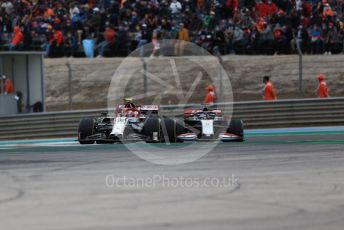 World © Octane Photographic Ltd. Formula 1 – F1 Portuguese GP, Race. Alfa Romeo Racing Orlen C39 – Antonio Giovinazzi and Haas F1 Team VF20 – Romain Grosjean. Autodromo do Algarve, Portimao, Portugal. Sunday 25th October 2020.