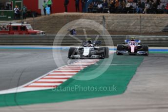 World © Octane Photographic Ltd. Formula 1 – F1 Portuguese GP, Race. Scuderia AlphaTauri Honda AT01 – Pierre Gasly and BWT Racing Point F1 Team RP20 – Lance Stroll. Autodromo do Algarve, Portimao, Portugal. Sunday 25th October 2020.