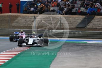 World © Octane Photographic Ltd. Formula 1 – F1 Portuguese GP, Race. Scuderia AlphaTauri Honda AT01 – Pierre Gasly and BWT Racing Point F1 Team RP20 – Lance Stroll. Autodromo do Algarve, Portimao, Portugal. Sunday 25th October 2020.