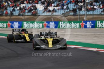 World © Octane Photographic Ltd. Formula 1 – F1 Portuguese GP, Race. Renault Sport F1 Team RS20 – Daniel Ricciardo and Esteban Ocon. Autodromo do Algarve, Portimao, Portugal. Sunday 25th October 2020.