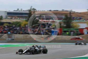 World © Octane Photographic Ltd. Formula 1 – F1 Portuguese GP, Race. Mercedes AMG Petronas F1 W11 EQ Performance - Valtteri Bottas and Lewis Hamilton. Autodromo do Algarve, Portimao, Portugal. Sunday 25th October 2020.