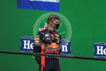 World © Octane Photographic Ltd. Formula 1 – F1 Portuguese GP, Podium. Aston Martin Red Bull Racing RB16 – Max Verstappen. Autodromo do Algarve, Portimao, Portugal. Sunday 25th October 2020.
