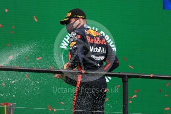 World © Octane Photographic Ltd. Formula 1 – F1 Portuguese GP, Podium. Aston Martin Red Bull Racing RB16 – Max Verstappen. Autodromo do Algarve, Portimao, Portugal. Sunday 25th October 2020.