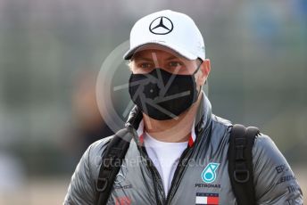 World © Octane Photographic Ltd. Formula 1 – F1 Portuguese GP, Paddock. Mercedes AMG Petronas F1 W11 EQ Performance - Valtteri Bottas. Autodromo do Algarve, Portimao, Portugal. Friday 23rd October 2020.