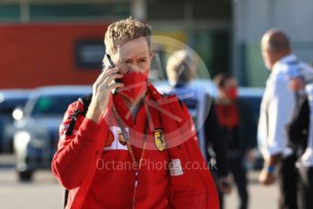 World © Octane Photographic Ltd. Formula 1 – F1 Portuguese GP, Paddock. Scuderia Ferrari SF1000 – Sebastian Vettel. Autodromo do Algarve, Portimao, Portugal. Saturday 24th October 2020.