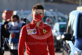 World © Octane Photographic Ltd. Formula 1 – F1 Portuguese GP, Paddock. Scuderia Ferrari SF1000 – Charles Leclerc. Autodromo do Algarve, Portimao, Portugal. Saturday 24th October 2020.