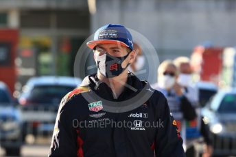 World © Octane Photographic Ltd. Formula 1 – F1 Portuguese GP, Paddock. Aston Martin Red Bull Racing RB16 – Max Verstappen. Autodromo do Algarve, Portimao, Portugal. Saturday 24th October 2020.