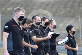 World © Octane Photographic Ltd. Formula 1 – F1 Portuguese GP, Track Walk. Haas F1 Team VF20 – Romain Grosjean and Pietro Fittipaldi. Autodromo do Algarve, Portimao, Portugal. Thursday 22nd October 2020.