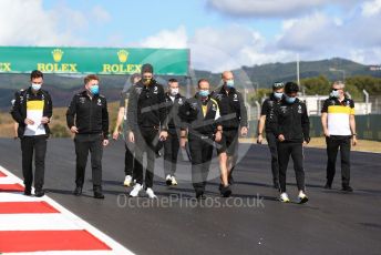 World © Octane Photographic Ltd. Formula 1 – F1 Portuguese GP, Track Walk. Renault Sport F1 Team RS20 – Esteban Ocon and Jack Aitken. Autodromo do Algarve, Portimao, Portugal. Thursday 22nd October 2020.