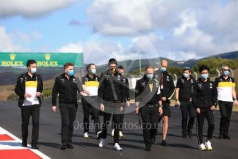 World © Octane Photographic Ltd. Formula 1 – F1 Portuguese GP, Track Walk. Renault Sport F1 Team RS20 – Esteban Ocon and Jack Aitken. Autodromo do Algarve, Portimao, Portugal. Thursday 22nd October 2020.